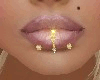 Lips piercings Gold