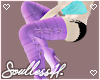 Purple thigh high boots