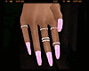 NAILS W/RINGS PINK & TIP