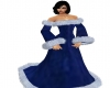 Blue suede Dress/Fur