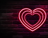 Neon Red Heart Backgroun