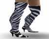 Zebra Thigh Hi Boots
