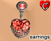 Heart red Earrings