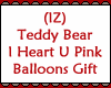 TeddyBear I Heart U Pink