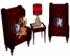 Red Lace Coffee Chairs