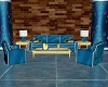 Country Blue Sofa Set
