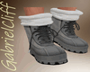 Gray Boot White Socks