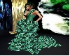 Emerald cubes gown