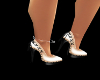 Shoes - Wh Lace Blk Heel