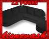 (L) 12Pose Black Sofa