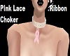 Pink Ribbon Laced Choker