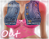 Pink Print Jean Vest