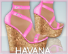 +H+ Corked Wedges PINK
