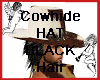 Cowhide Hat Black Hair