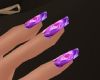 purple, pink, rose nails
