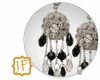 Earrings CD Silver Black
