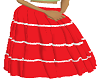 boho skirt red & white