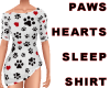Paws Hearts Sleep Shirt