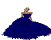 Blue Feathered Ballgown