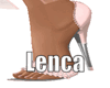 With pearls peach heels