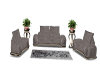 Grey Velvet Sofa Set