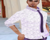 Camisa con corbata lila