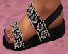 purple bead black sandal