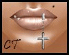 Cross Lip Piercing 
