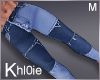 K patched jeans M