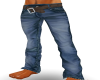 Men's Belted blue jeans