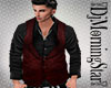 Blk Button down Red Vest