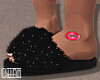 Sparkel Fur Slippers Blk