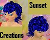 Unisex Blue fire hair