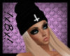 BlkCrossHat BlondeHair