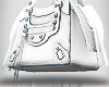white balenci purse