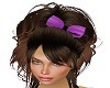 purple 80s hair bow