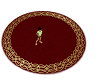 Round Red and Gold  Rug