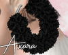 A| Black Fluffy Earrings
