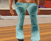 (DD) teal faded jeans