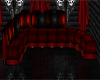 RH black red couch