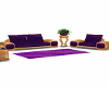 Purple Leather Couch Set