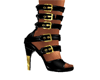 Black & Gold Strap Heels