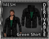 Blk Leather Jacket Green