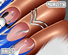 q. Blue Chrome Nails XL