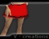 [V] red mini skirt