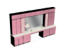 TV Wall Vanity Pink/blac