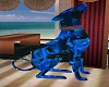 blue dog statue