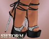 Silver Black heels