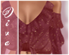 ♔Frilly Burgundy Top