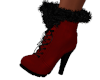 Winter Fur Boots-Red/Blk